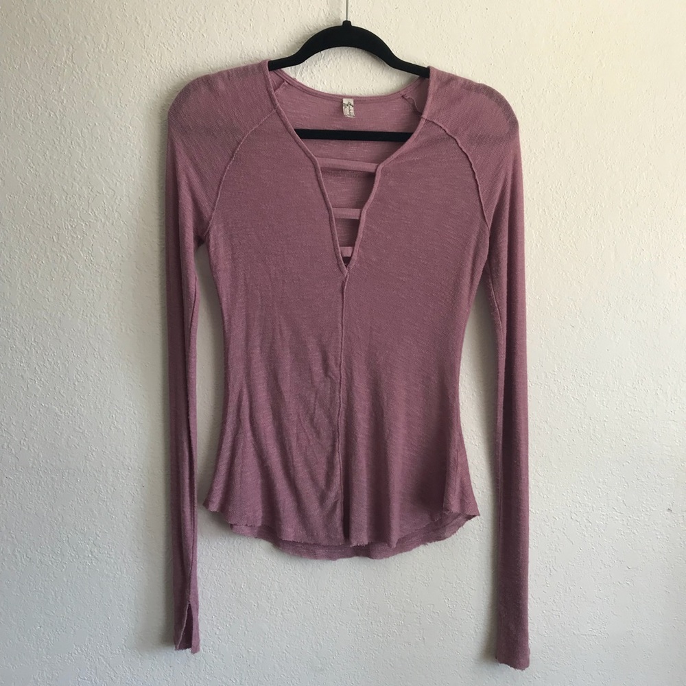 Free People Bae Bae dusty rose top